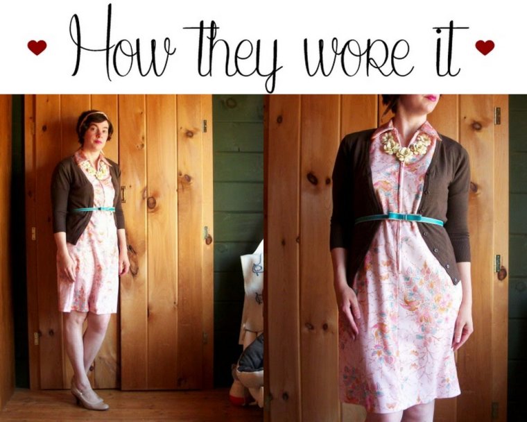 How They Wore It: Emily of Bread and Roses Vintage in a teal belt shaped like a bow